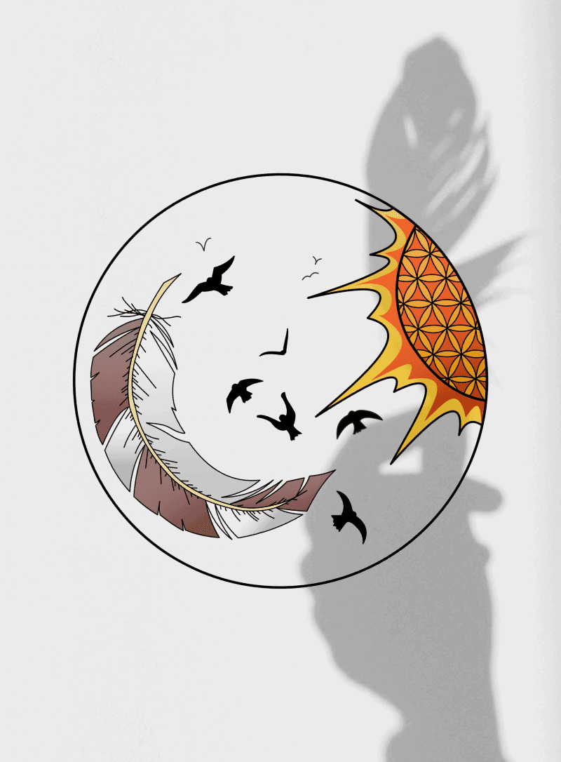 logo hors-tensions thérapie logo sur ombre de plume